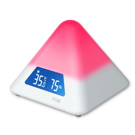 Plus AT-TH03 538162 Thermometer/Hygrometer, Heatstroke Prevention, Drying, Color-coded Alerts, Temperature and Humidity, LED Alarm, 4 Levels, Digital