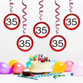 WenmthG Funny 35th Birthday Banner - Garland Decoration 35th Birthday Woman Man - Traffic Sign Party Supplies for 35th Birthday Anniversary