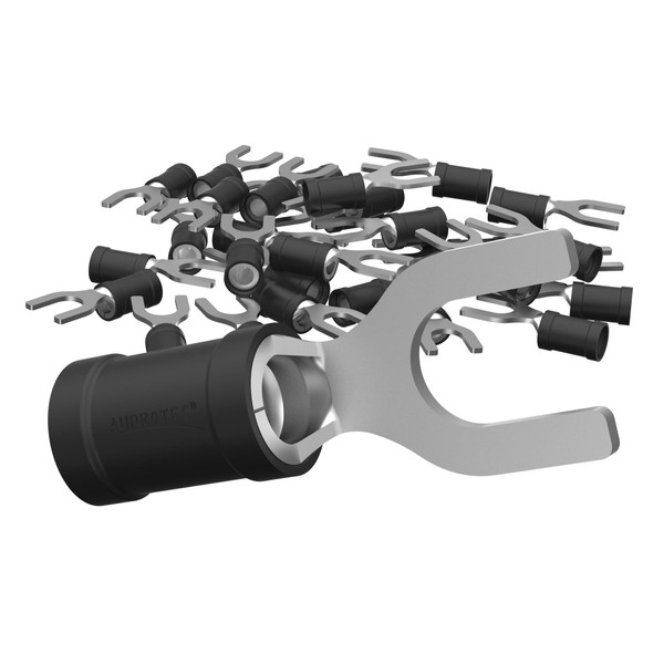AUPROTEC 50x Fork Cable Lugs 2.5-4.0 mm² Black, Hole Diameter
