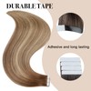 Tape in Hair Extensions ，Real Human Hair Extension,Bleach and Caramel
