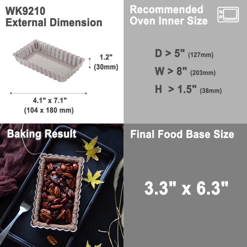 CHEFMADE Tart Pan, 7 Inch Non-Stick Quice Pan with Removable