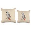 African Grey Parrot Mom Bird Lovers Throw Pillow