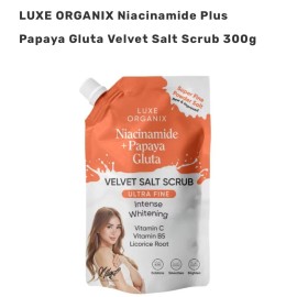LUXE ORGANIX Niacinamide Plus Papaya Gluta Velvet Salt Scrub 300g