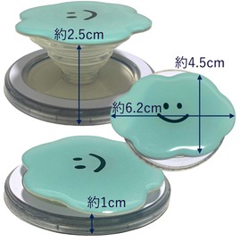 Cloud Nico-chan Magnetic Suction Magnetic Folding Smartphone Grip Sockets Korean Smartphone Ring Stand Grip Tok Bunker Ring Smartphone Drop Prevention Mobile Ring Grip Face Cloud Cute Sky Blue