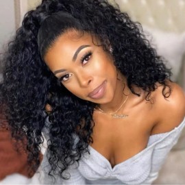 Raw Indian Straight Human Hair Extensions No Tangle and No Shedding Cuticle Aligned Hair From Young Donorcolor: burmese curly, Stretched Length: 22"