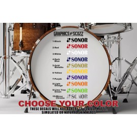 SONOR Drums Logo Bass Drum Decal Sticker available in multiple colors BOGO FREE!