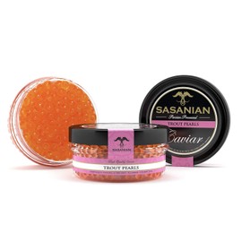 GUARANTEED OVERNIGHT! Sasanian Fresh Trout Caviar Pink Roe France - 500 gr Tin
