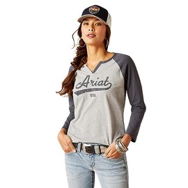 ARIAT Women's Split Neck - Heather Grey, X-Large