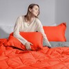 Beyond Basic Twin Comforter Set - Orange & Charcoal Gray