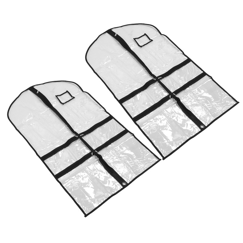 2pcs Garment Bags for Hanging Clothes Transparent Clothes PVC Dustproof