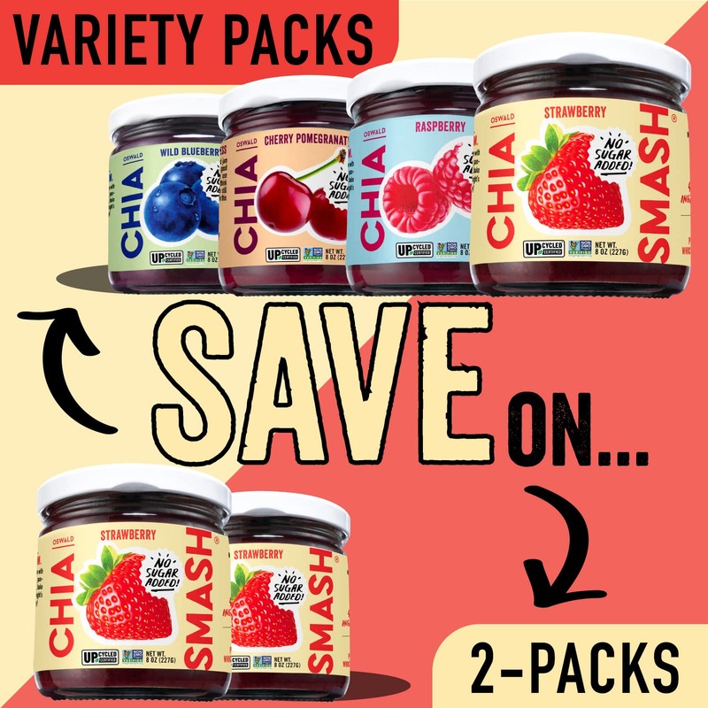 Chia Smash Strawberry Jam | Low-Calorie, No Sugar Added Keto