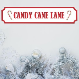 Candy Cane Lane Christmas Street Sign - Transform Your Space with Enchanting Holiday Decor - Wall Art - Festive Home Decoration Signage (Medium 390mm x 85mm, Acrylic Indoor & Outdoor Use)