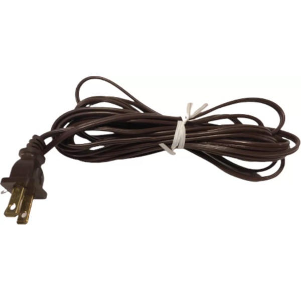 Unbranded 12' Brown Lamp Cord Polarized Tinned Ends 18/2 SPT-1