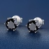MomentWish Black Moissanite Stud Earrings, 1-2 Carat Earrings, Black, Men,