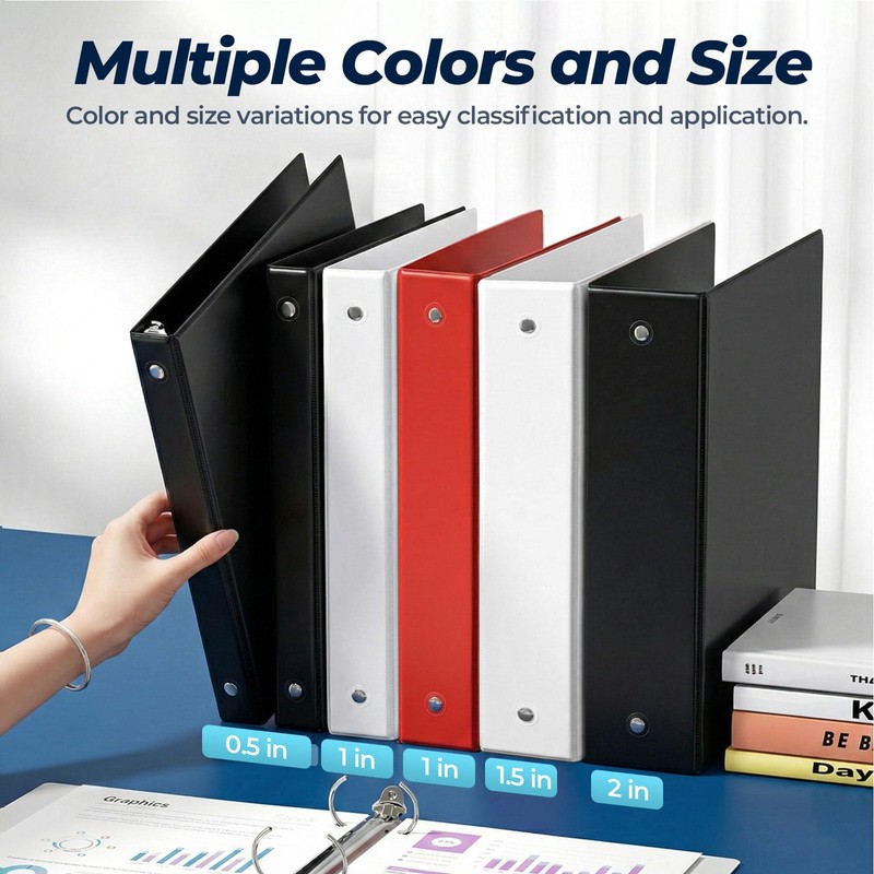 1 Inch 3 Ring Binders 12 Pack, Clear View Binder