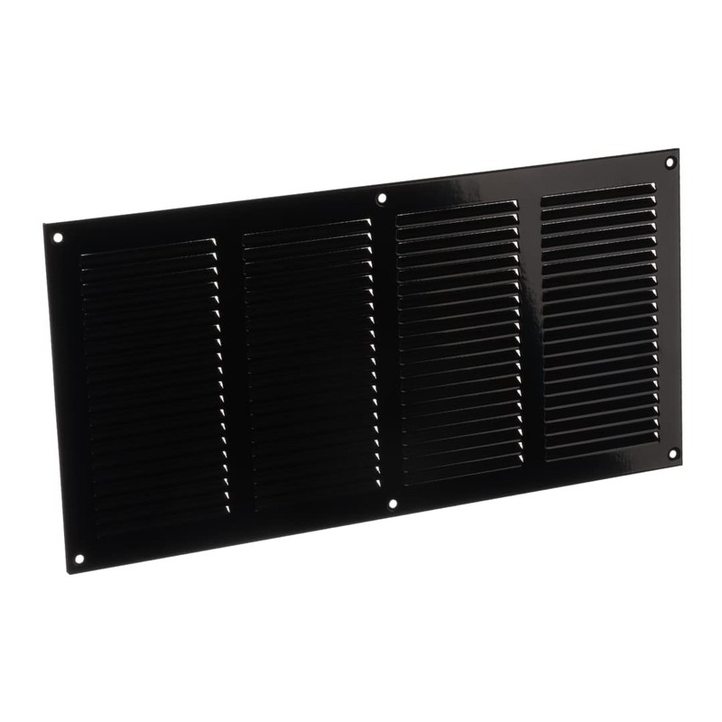 EUROPLAST Black 14x6 Duct Opening Vent Cover with Screen Mesh