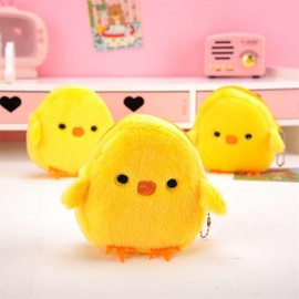 1Pc Yellow Cute Cartoon Coin Purse,Creative Chicken Pig Avocado Fruit Shape Bag for Girls Mini Zipper Purse Wallets Women's Coin Purses and Pouches,Accessories