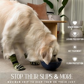 DOK TigerToes Premium Non-Slip Dog Socks for Hardwood Floors - Extra-Thick Grip That Works Even When Twisted - Prevents Licking, Slipping, and Great for Dog Paw Protection (Forest Green, XXL)