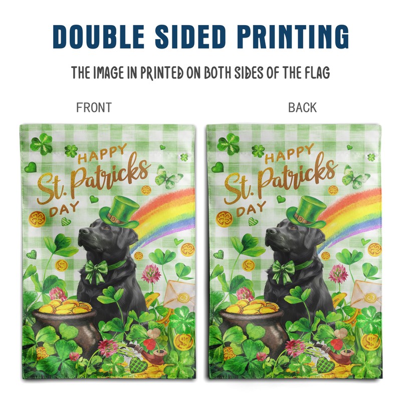 Black Lab St Patricks Day Garden Flag Labrador Dog St