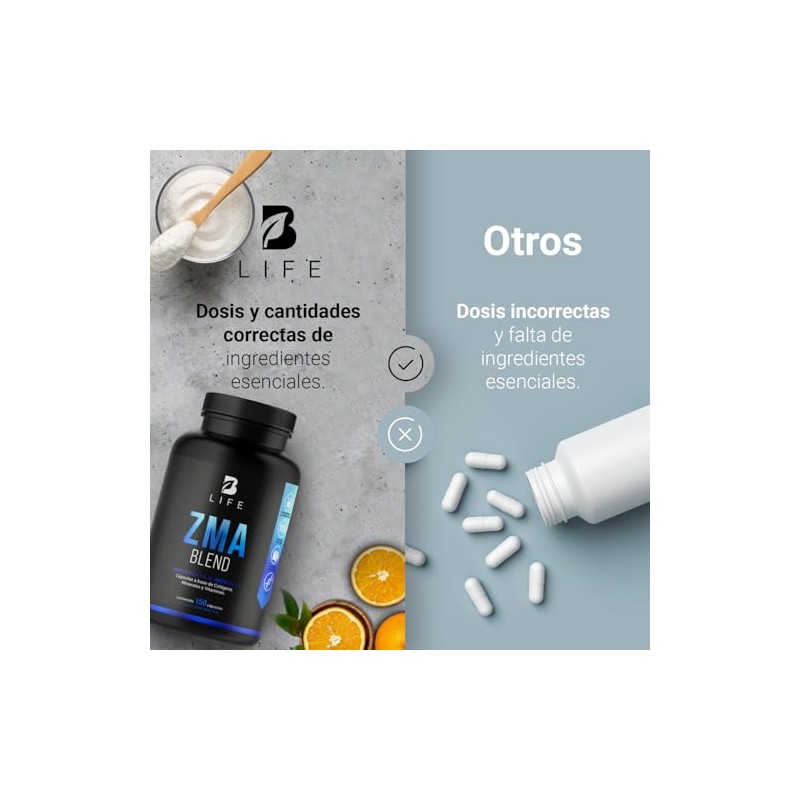 Mezcla Zinc Magnesio Vitamina Colágeno Hidrolizado Calcio 150 Cápsulas Ingredientes