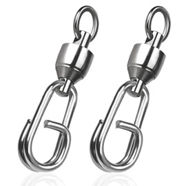 9KM DWLIFE Ball Bearing Fishing Swivels with Split Rings 25Pcs High Strength Snap Swivels Quick Connector Fishing Tackle for Saltwater (Size1#_25pcs)