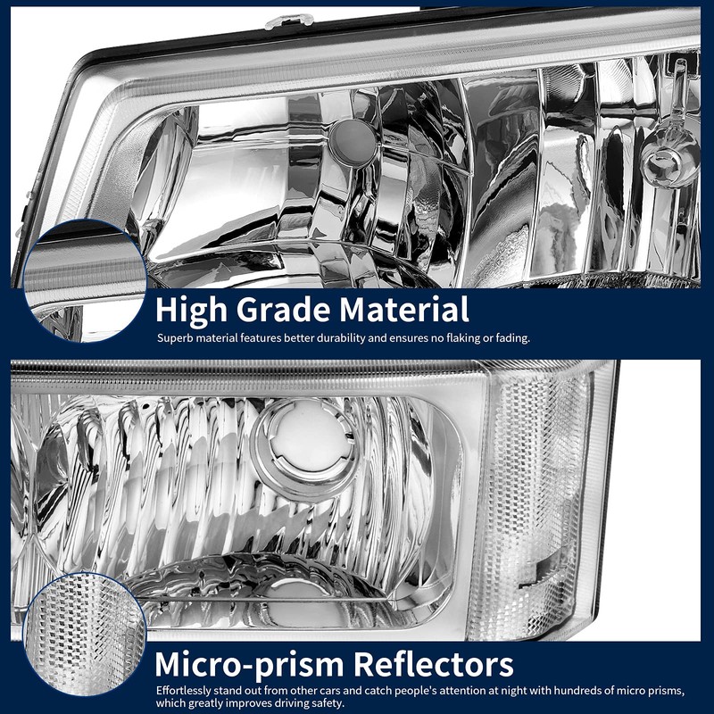 AUTOSAVER88 Headlight Assembly Compatible with 2003 2004 2005 2006 Chevy