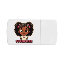 'Cute Superstar Girl' Pill Box with Tablet Splitter (PI00034276)