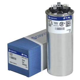 89M74-35 + 5 uf MFD 440 Volt VAC - Lennox Round Dual Run Capacitor Upgrade