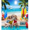 Summer Hawaiian Beach Backdrop 10x8ft Sea Ocean Seaside Surfboard Palm