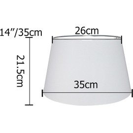35cm Tapered Drum Lampshade – 14 Colours, Dual Shade Ring, Ceiling Pendant or Table/Floor Lamp Shade, Easy Fit, Modern Fabric Light Shade (Mustard)