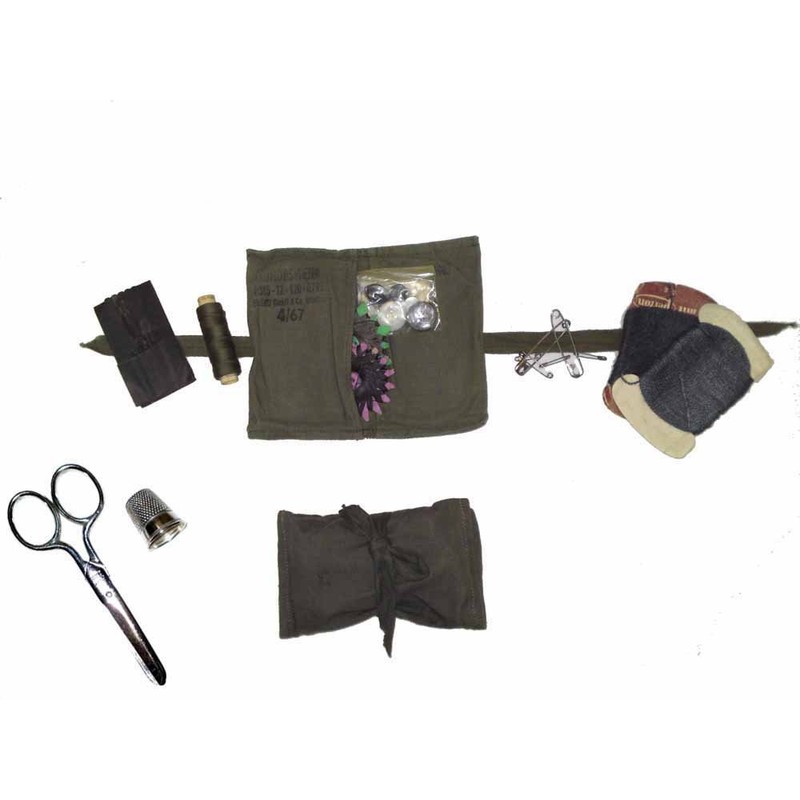 Original Bundeswehr Travel Sewing Kit Sewing Kit Bag with Contents