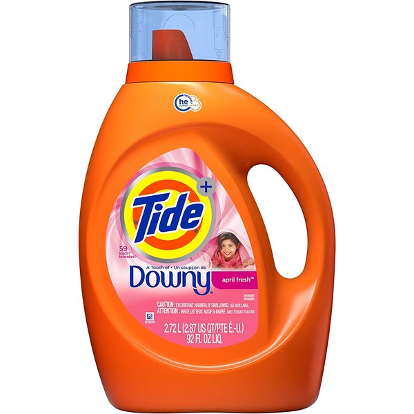 Tide with Downy Liquid Laundry Detergent Soap, High Efficiency (HE), April Fresh Scent, 59 Loads (92 Fl Oz)