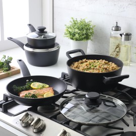 Oster Connelly Derrick cookware, 7-Piece Set (Aluminum), Black
