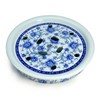 Porcelain Tea Tray, Double-Layer Ceramic Tray Circular for Tea Coffee