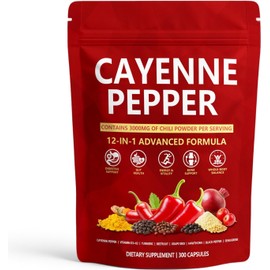 NEWUREHO Cayenne Pepper Softgels Supplement, Cayenne Pepper Capsules, Supports Leg Vein, Digestive Health & Gut Health, with Vitamin D3+K2, Beetroot, Grape Seed 300 Capsules