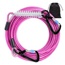Snagle Paw Dog Tie Out Cable 10FT-1000LBS Break Strength,Heavy Duty Dog Leads for Yard with Shock Absorbing Spring & Swivel Hook,Pet Leash Cable for Outside,Line Tether for Small Large Pets