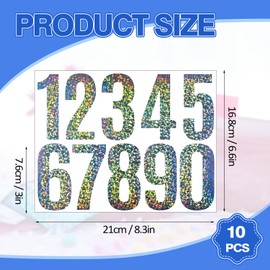 100pcs Number Stickers, Reflective Mailbox Numbers, 10 Vinyl Stickers from 0 to 9, Easy to Install, Durable Outdoor Quality, UV Resistant, Perfect for Address Identification