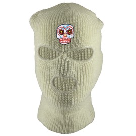 Gravity Threads Sugar Skull 3-Hole Ski Mask - White