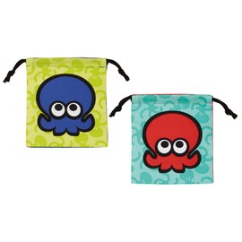 Skater Splatoon 3 KB64WN-A Drawstring Lunch Bag with Gusset, Set of 2