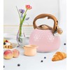 Foedo 3.2Qt Stainless Steel Whistling Tea Kettle Stovetop, Pink