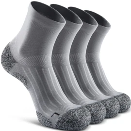 SITOISBE Quarter Compression Socks for Men Women, Cushioned Running Hiking Socks, X-Large, Grey (4 Pairs)