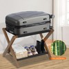 Heybly Luggage Rack, Folding Suitcase Stand with Storage Shelf, Heavy-Duty