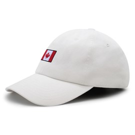 JPAK Canadian Flag Premium Dad Hat Embroidered Baseball Cap Canada Logo White