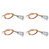 4 Sets PreWired Round LEDs Waterproof 2Color Light Common Anode