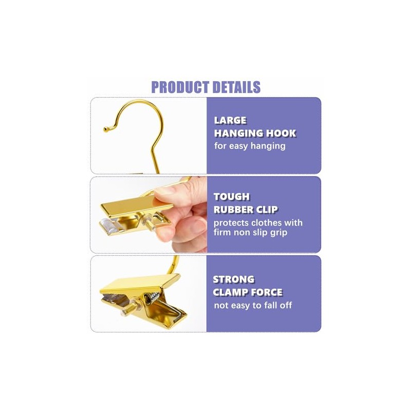 Amber Home Amber Home 24 Pack Gold Boot Clips for