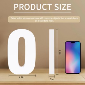 TONIFUL 7.8 Inch White Number 0 Table Centerpiece 0-9 DIY Birthday Party Decorations,White Number Zero for Birthday,Chrismas,Graduation,Bridal Shower,Wedding,Anniversary Party Supplies