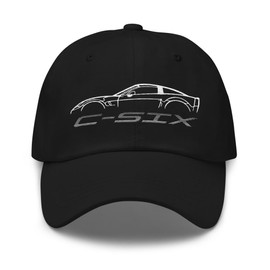 Sports Car C6 Lines Sixth Gen Corvette Drivers Custom Dad hat Black