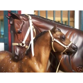 Jaapi TAN mare & Foal halter set w/lead-fit Breyer trad