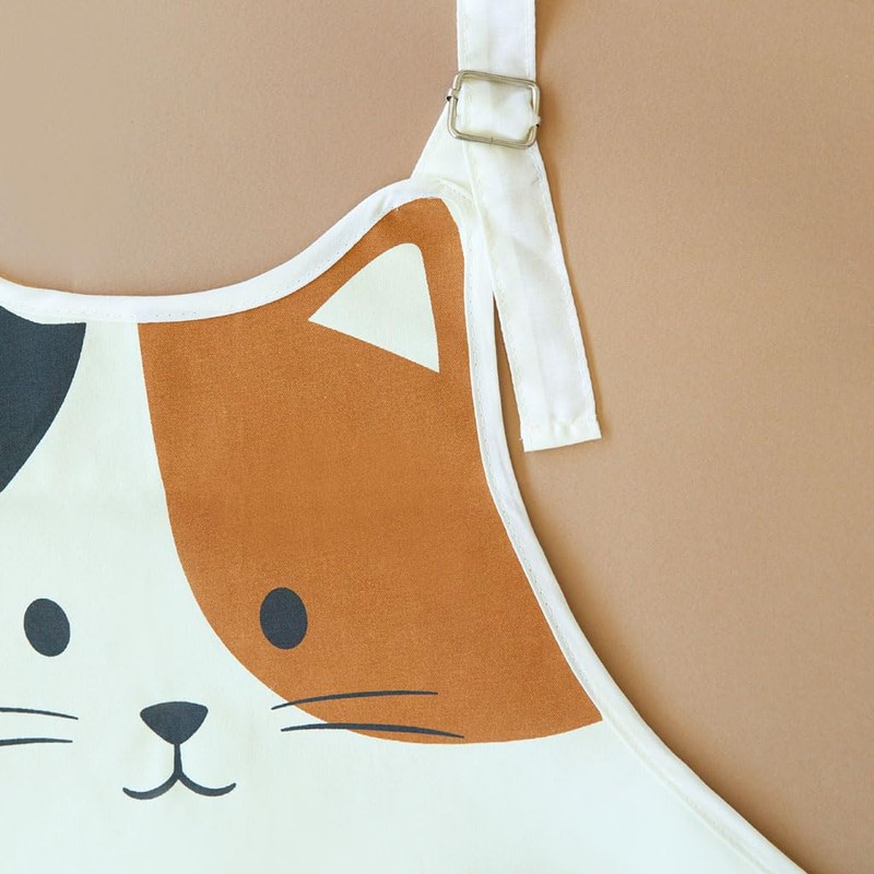 balvi Kitty Calico Apron with Front Pocket Polyester