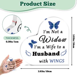 Memorial Gifts for Loss of Husband In Memory of Husband Acrylic Plaque for Friends Sympathy Gifts for Loss of Husband Remembrance Funeral Condolence Loss Memorial Keepsake Heart Shaped Plaque